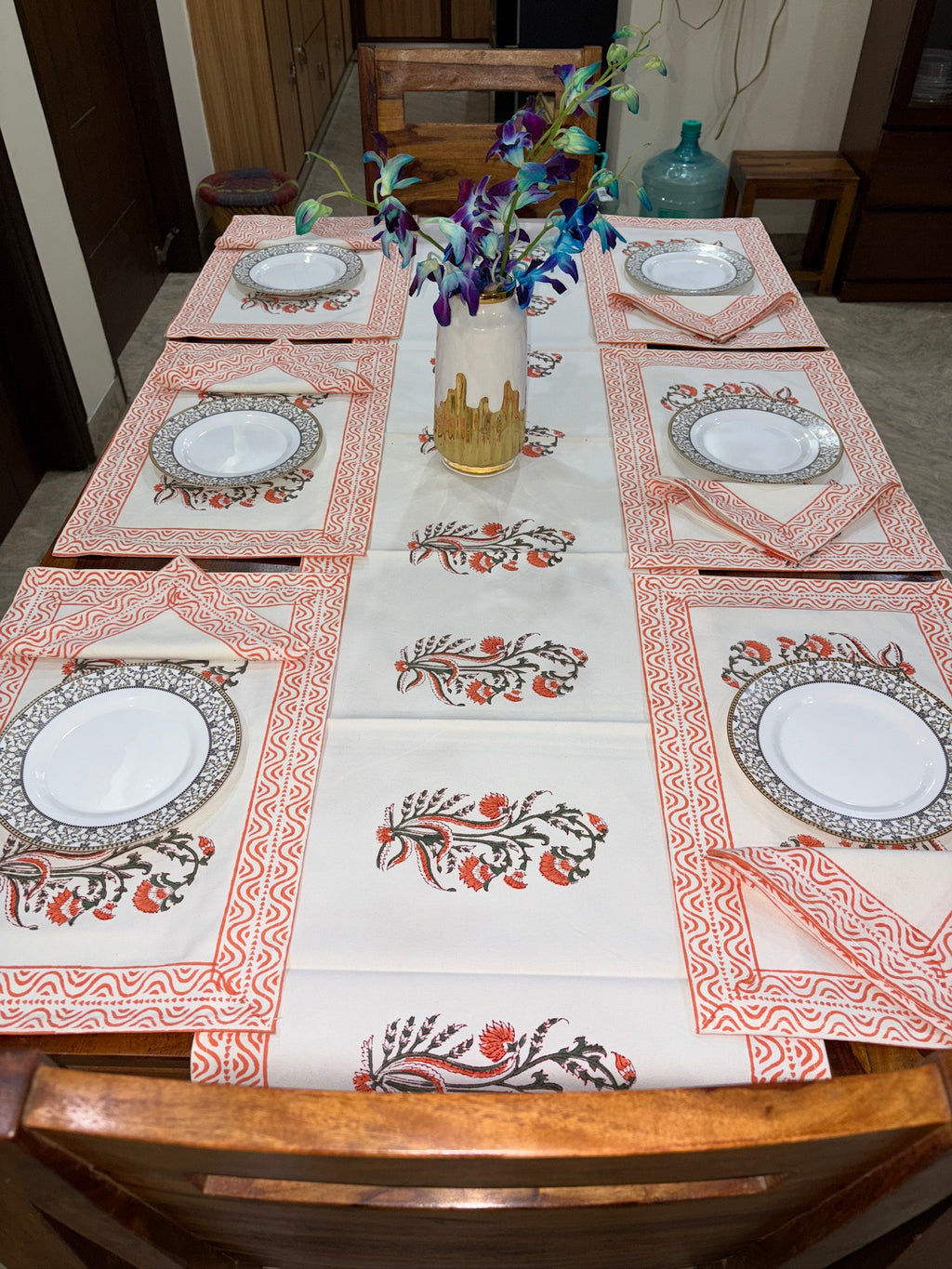 Light orange with florals (S3)