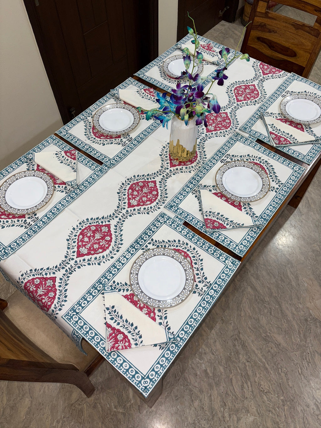 Blue and Maroon Florals (S6)