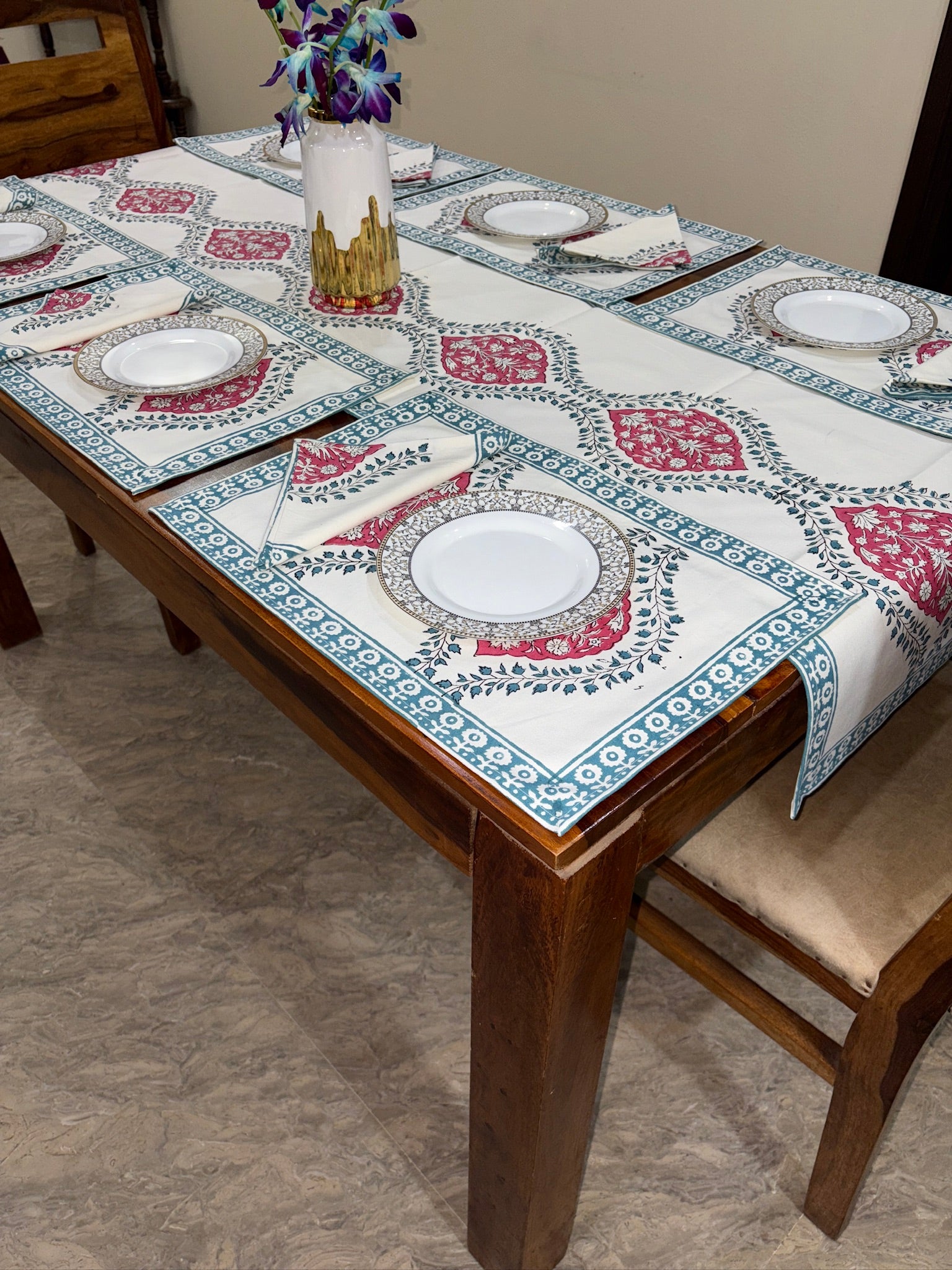 Blue and Maroon Florals (S6)