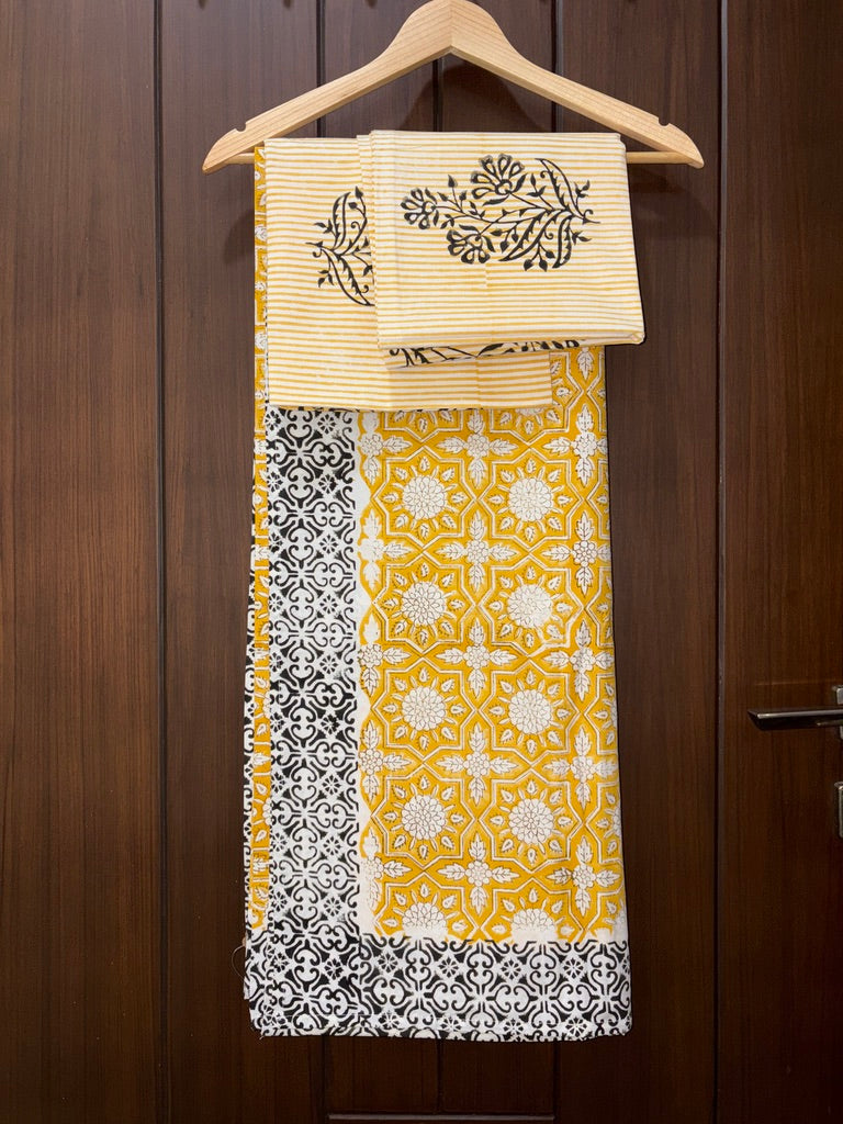 Black and yellow bedsheet 90x108 (B8)