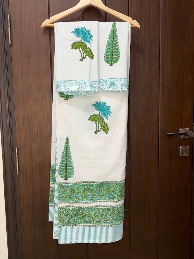 Multipattern double bedsheet with 2 pillow covers 108x108 (B18)