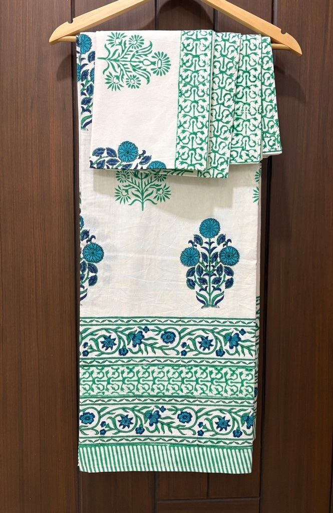 Green and Blue multicolour floral 108x108 (B20)