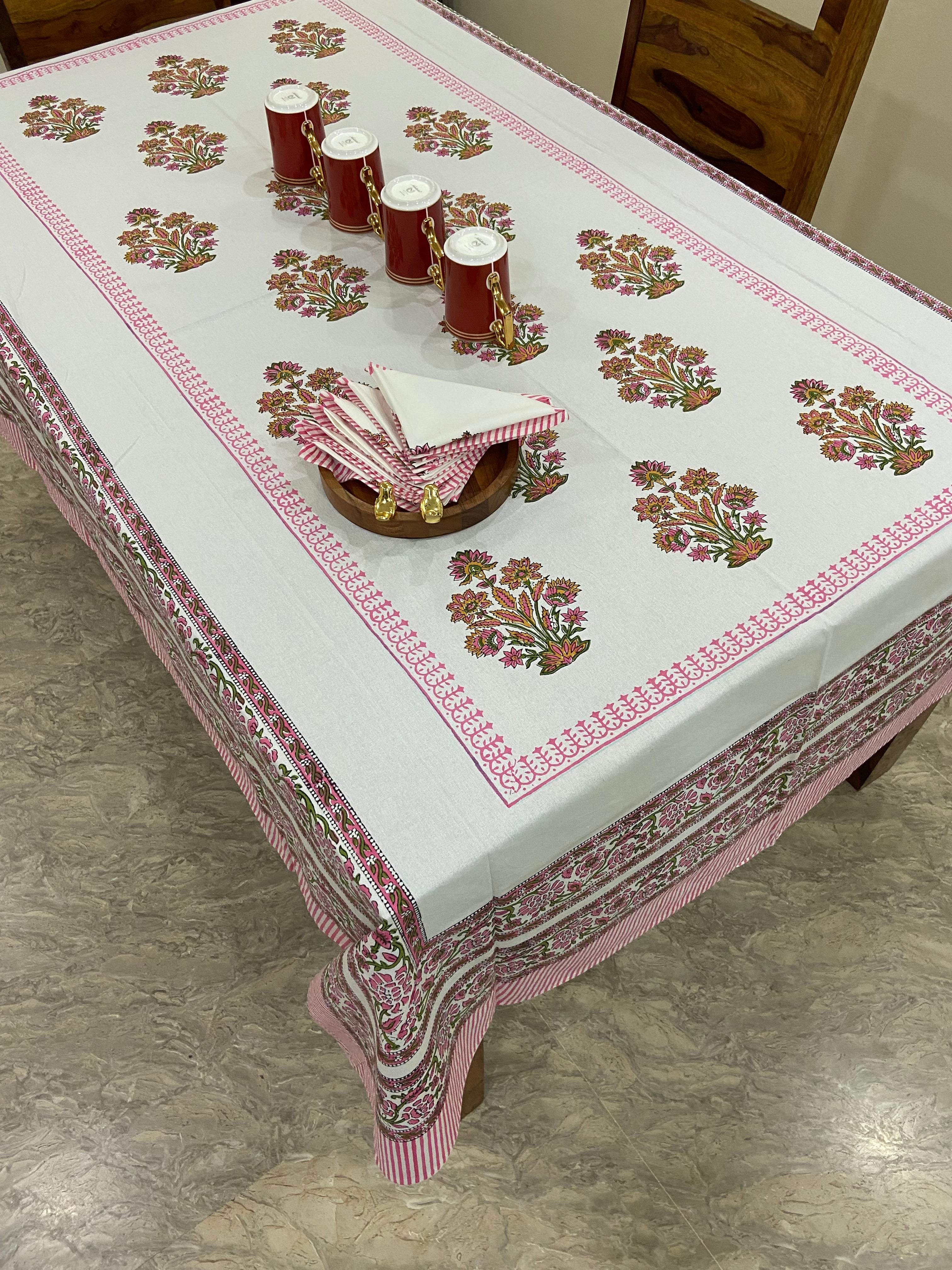 Pink and white floral patterns with white background